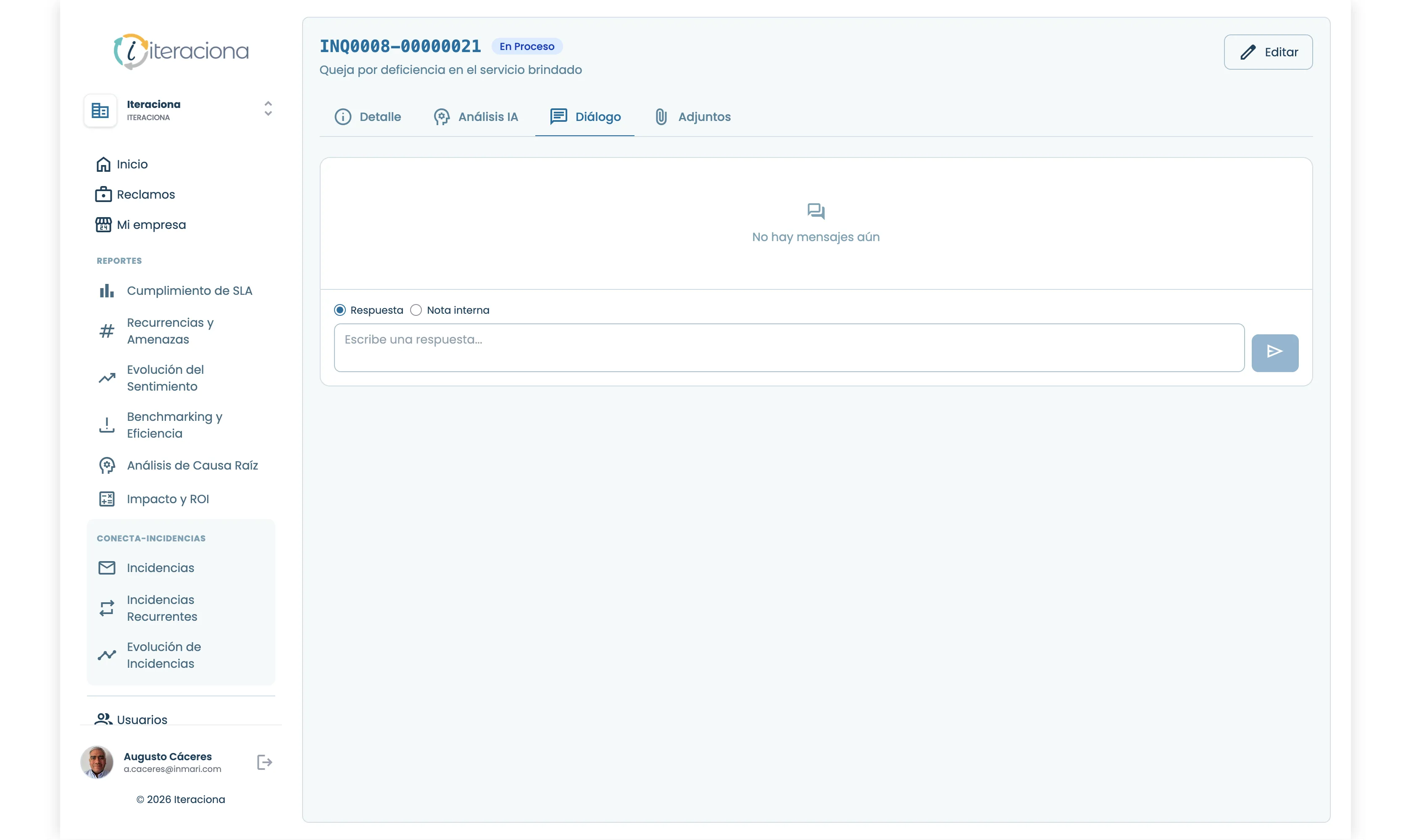 Comunicación con el cliente para poder fidelizar al cliente antes de que escale a un reclamo formal