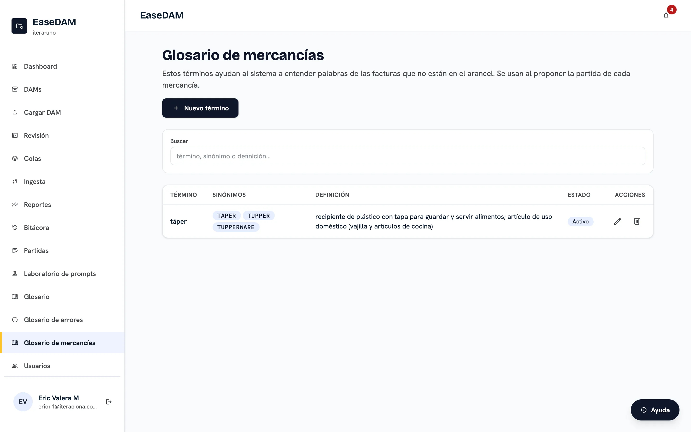 Glosario de errores: 213 avisos numerados y agrupados por tema, cada uno con qué pasó y qué hacer.